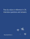 Pass by value or reference in C#, interview questions and answers