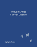 Queue linked list interview question