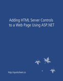 Adding HTML Server Controls to a Web Page Using ASP.NET