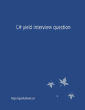 C# yield interview question