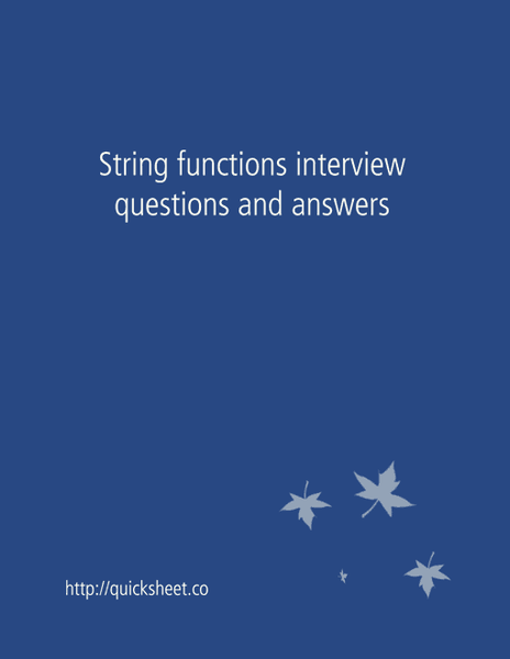 String functions interview questions and answers – InterviewSteps