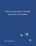 String manipulation interview questions and answers